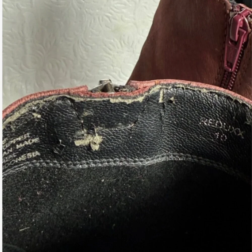Steve Madden Reduxx Women’s Boots 10 Wine Red Leather‎ Vintage Style Never Worn